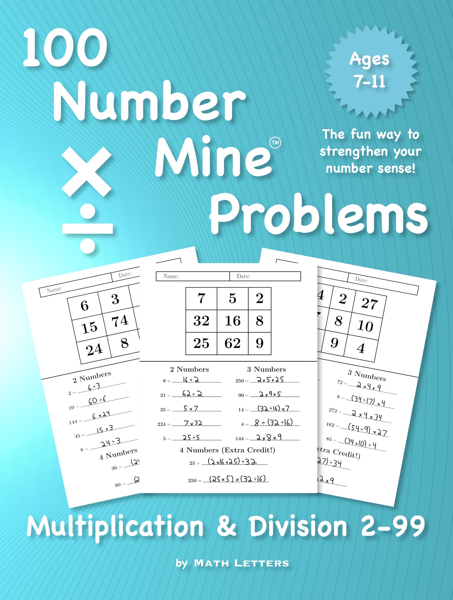 100 Number Mine Problems Multiplication & Division 2-99 (digital PDF download)